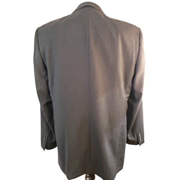 mens sport coat 44L suit jacket 44 long blazer gray Italian 3 buttons - Picture 5 of 6